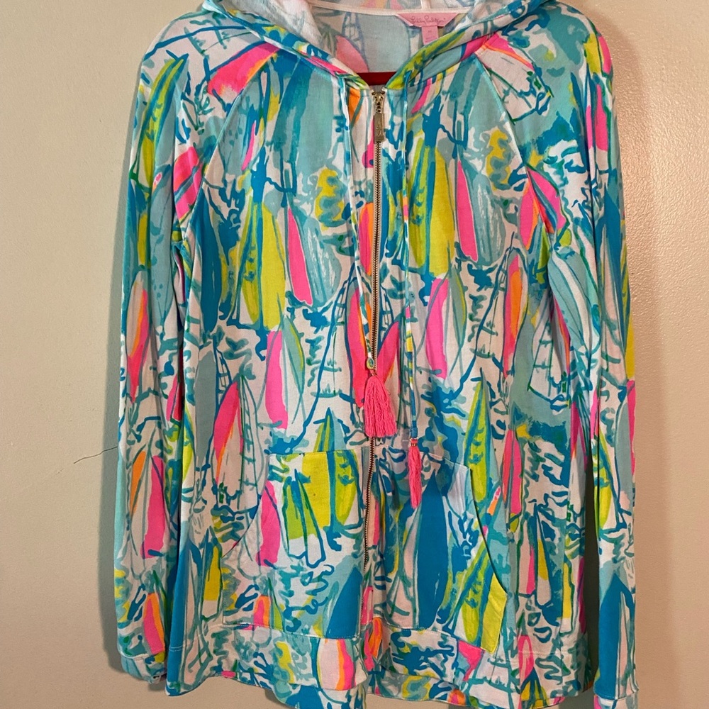Lilly Pulitzer hard to find Regatta print zip up.